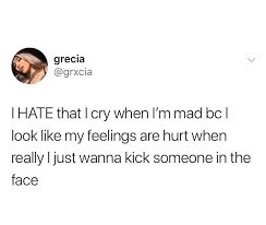 HeadstrongHW's tweet photo. I do this. I cry when I get mad or have a difficult conversation where I am very tense, because it’s a tension release for me. It can be super annoying when someone thinks your sad & you’re busy trying not to kill them. #angrycrying #madnotsad #tearsreleasetension https://t.co/hJEpdIN9ZN