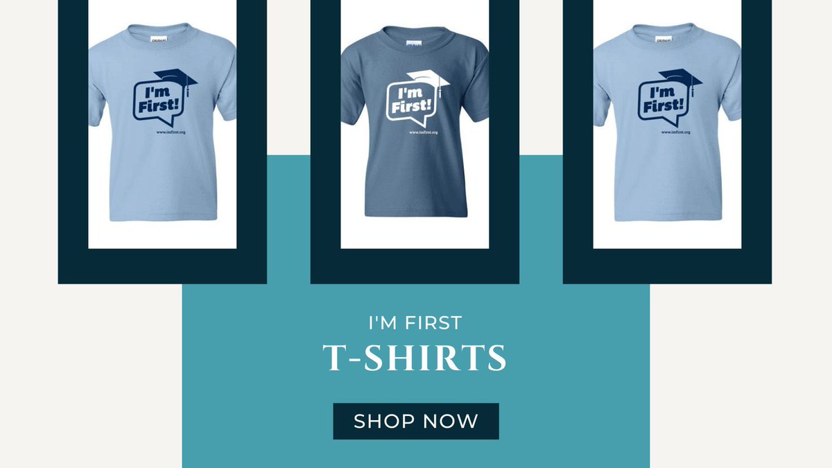 ImFirstGen's tweet image. Purchase your #imfirst t-shirt today! Be proud telling the world that you’re a #firstgen student with your new t-shirt!!  Shop now at: store.imfirst.org   #imfirst #firstgen #firstgenerationcollegestudent #collegestudent #shopnow
