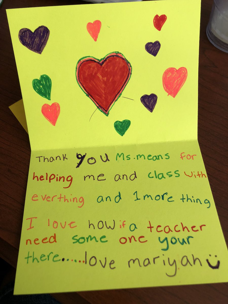 My day was made today! Students in a lunch group were asked to write thank you notes to a teacher. Not only did I get one thank you note, I got two ❤️❤️❤️ #JacksonStrong q