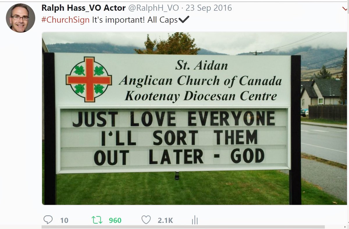 RalphH_VO's tweet image. 5 years ago today, my pinned tweet went VIRAL😮
*Not the best adjective to use these days...
#TimeFlies #Kelowna #ChurchSign