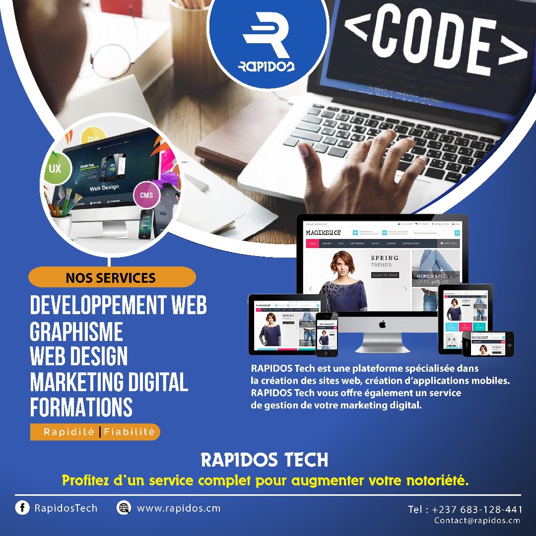 RapidosTech's tweet photo. Besoin d‘un site internet, d’une Application mobile pour ton entreprise👉https://t.co/QAQxDSLrSu https://t.co/KmlquzjDl0
