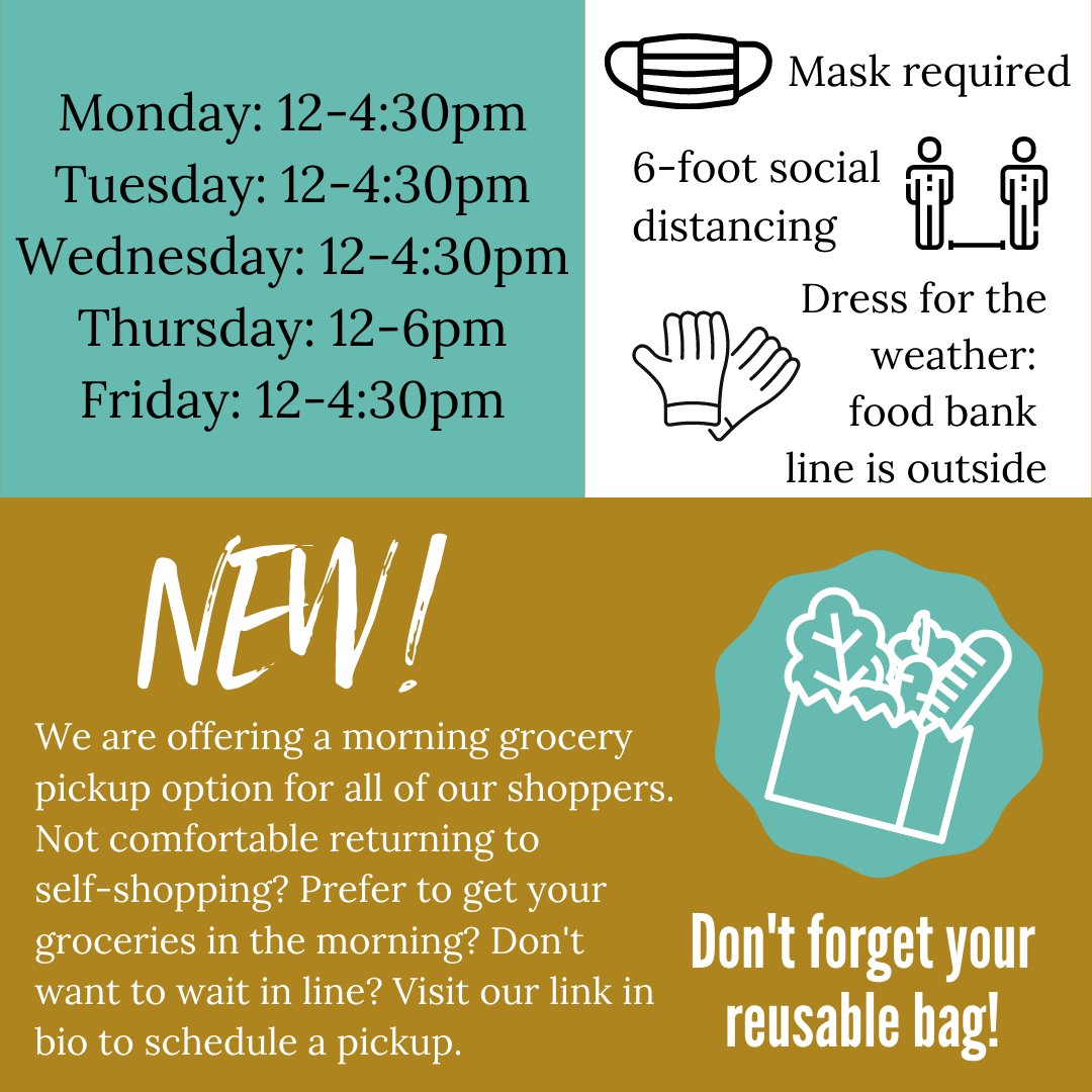 efaa_boulder's tweet photo. We have exciting news! EFAA's #FoodBank is re-opening for self-shopping starting October 4th.  See below for more information, new hours, and to learn more about our NEW morning grocery pickup option. #Boulder https://t.co/hsJewOt2Fg https://t.co/GnAdUxS20c