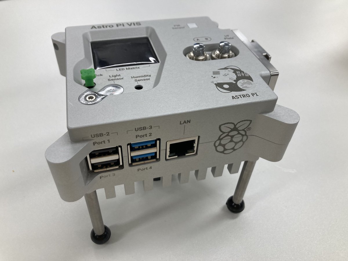tillyblyth's tweet image. Look what I got my hands on today! This new @astro_pi has new sensors, camera and machine learning technology. Enter the challenge to get your code into space! @Raspberry_Pi
