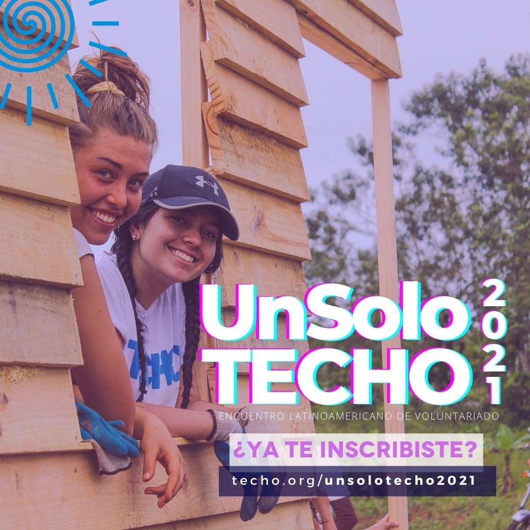 ⚠️¡Pronto! El evento más esperado del año por los voluntarios/as de TECHO. 
💙 Si eres voluntario/a, te invitamos a apuntarte para el Encuentro Latinoamericano de Voluntariado 2021.
Toda la informacion está en el siguiente enlace. ¡Inscríbete ya!
techo.org/unsolotecho202…