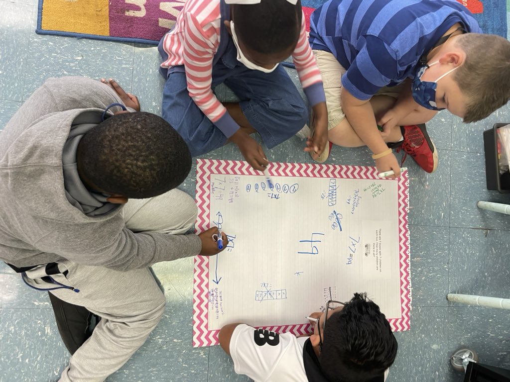 khagle's tweet photo. Fun morning with @AlisonBrocato watching her kids participate in a math gallery walk! Her students are using different models and strategies to rock multiplication facts! @McBrideTrojans https://t.co/uDJHlDrk8m