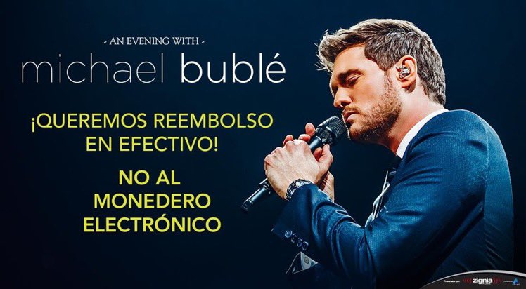 brenguillen's tweet photo. @Televisa_Prensa ayuda!! #zignia @SuperboletosMx @ArenaCdMexico nos quieren robar reembolsando con un monedero electrónico q NO queremos y q NO estaba en su cláusulas de cancelación. QUEREMOS EL REEMBOLSO DE LA MISMA FOTMA EN LA QUE PAGAMOS @MichaelBuble help please! https://t.co/xDrq1RNMoU