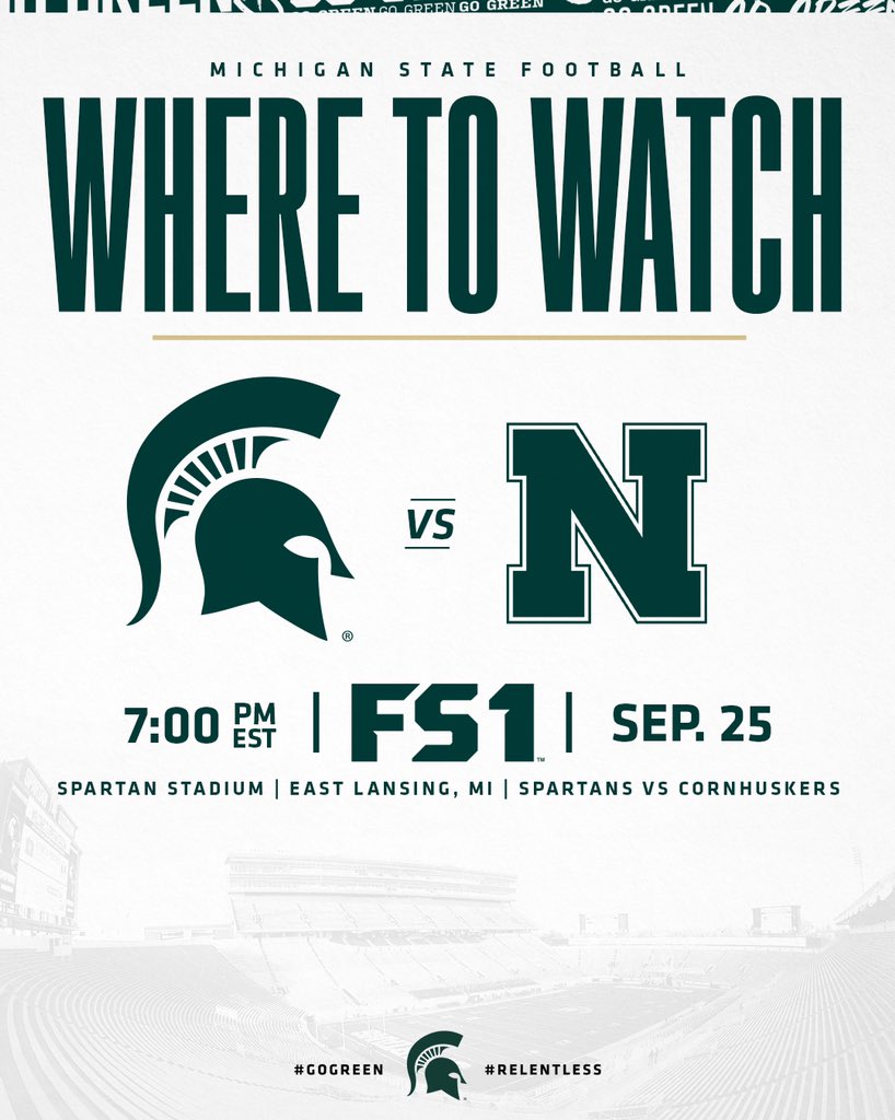 Michigan State Football Where To Watch Gogreen T Co S6ponyvhcq Twitter