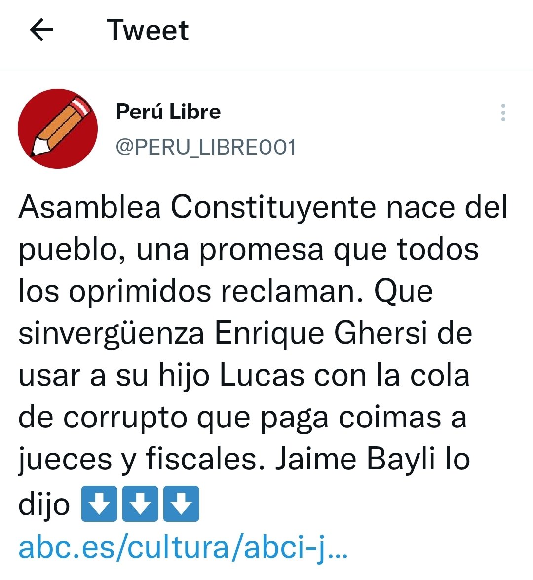 PROJUSTICIAPERU's tweet photo. 💥𝗝𝗔𝗜𝗠𝗘 𝗕𝗔𝗬𝗟𝗜 𝗥𝗘𝗩𝗘𝗟𝗔 𝗤𝗨𝗘 𝗘𝗡𝗥𝗜𝗤𝗨𝗘 𝗚𝗛𝗘𝗥𝗦𝗜 𝗣𝗔𝗚𝗔 💸𝗖𝗢𝗜𝗠𝗔𝗦 𝗔 👨‍⚖️𝗝𝗨𝗘𝗖𝗘𝗦 𝗬 🎓𝗙𝗜𝗦𝗖𝗔𝗟𝗘𝗦⛔⛔⛔
@Ophelanjustice @PERU_LIBRE1
@PedroCastilloTe 
#projusticia #peru #Corrupción #JaimeBayly 
https://t.co/2NRX2gJ8JP https://t.co/T379Y9WgBD