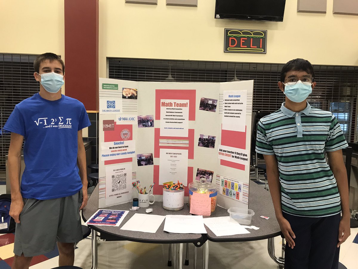 MsJayPillai's tweet photo. Math Team ready for the Clubs and activities fair tonight! @natickps https://t.co/jqGo5f4xRq