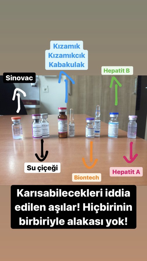 SArstem's tweet photo. KARIŞTI DENİLEN AŞILARI, BİR SAĞLIK ÇALIŞANI YAN YANA KOYUP FOTOĞRAF ÇEKMİŞ.
TÜPLERİ FARKLI, KAPAKLARI FARKLI, BOYUTLARI FARKLI.

BU AŞILAR NASIL KARIŞIR!
MEHMET ALİ ÖNEL
#fahrettinkocaistifa https://t.co/dwiVZs2Ryo