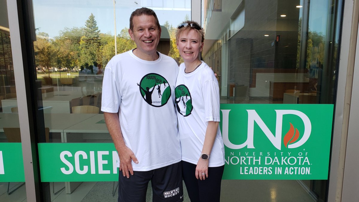 UNDMusic's tweet photo. Dr. Pugh (low brass) and Dr. Bost (flute) went #jogginwjosh! Who's joining us next year?!

#undproud #undmusic #musicianswhorun https://t.co/FmBuGl4p0y