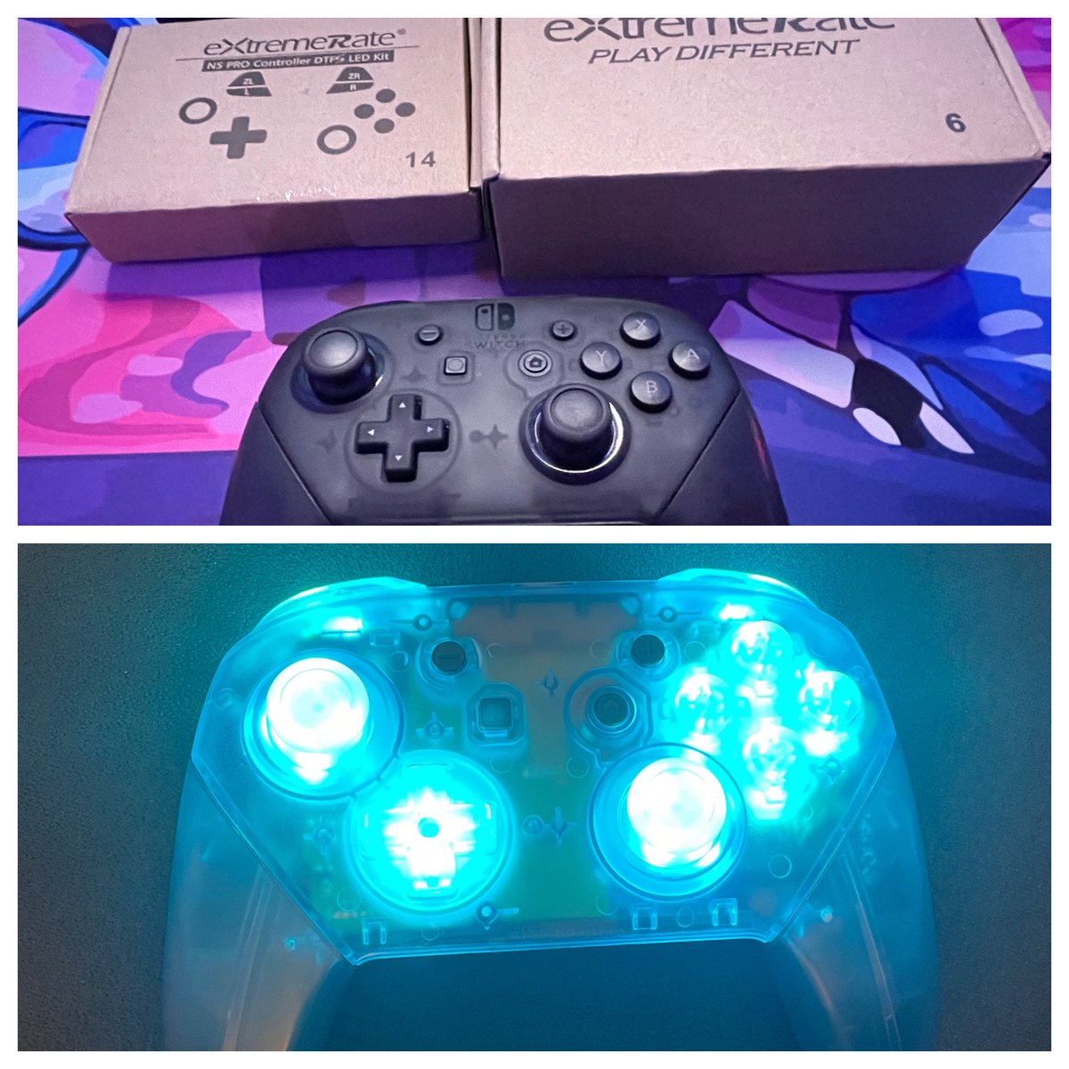 Spartan77680893's tweet photo. Big shout out to @ExtremeRate for the awesome mod kit!!! We definitely need to strike up a deal for our Esports club. #Esports #SpartanGaming #NintendoSwitch #Procontrollermod #Ledmod https://t.co/66PvIsAs0i