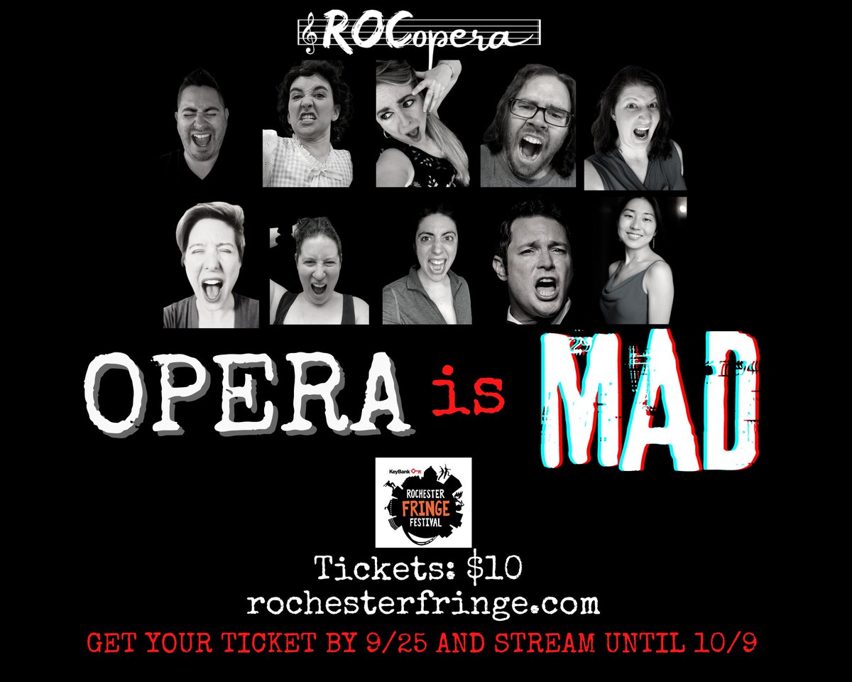 Time is running out to see the virtual, ON DEMAND opera performance: Opera is MAD!  Exclusively part of <a href="/RochesterFringe/">ESL Rochester Fringe Festival</a>. 

Grab your ticket today and view ANY TIME until October 9th:rochesterfringe.com/tickets-and-sh…