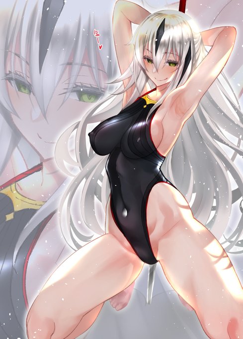 競泳水着長尾景虎  #秋晴れで暑いから水着絵UPする #FGO 