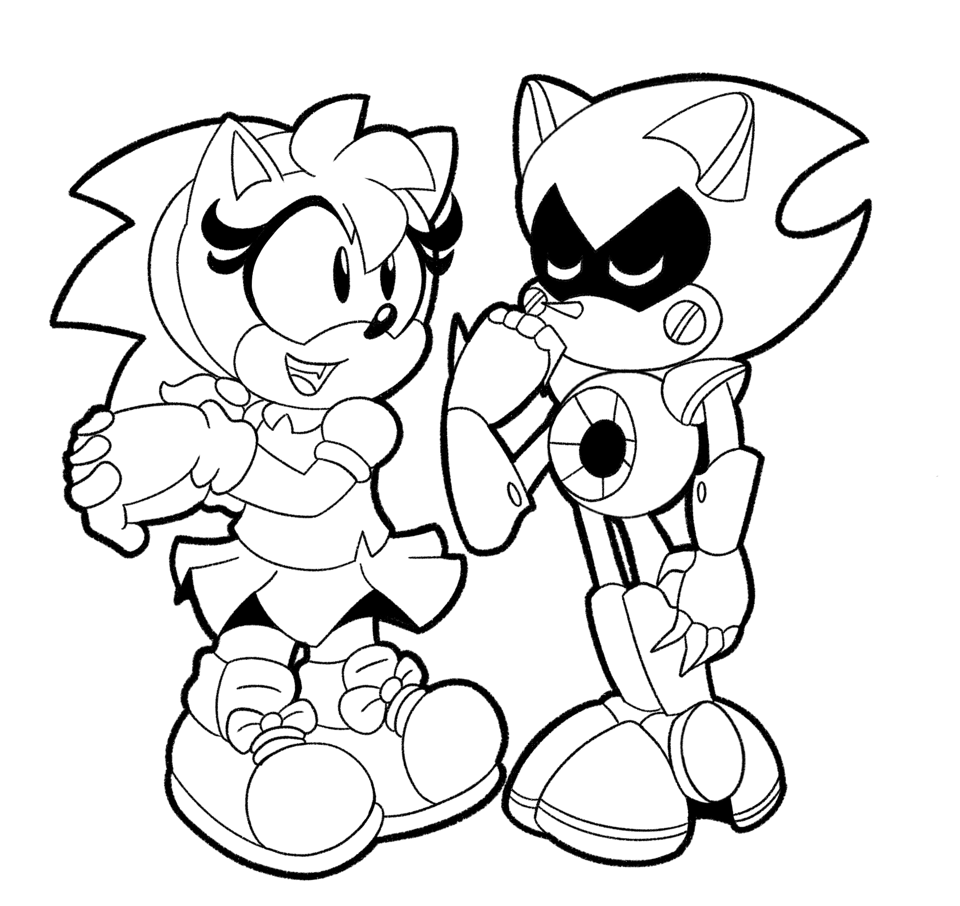 Sonic And Amy Coloring Pages