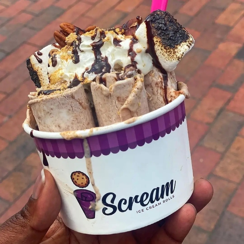 iscreamrolls's tweet photo. It's cooling down but we are heating up! Try our Campfire Favorite!
 📷: @christhefoodplug
.
.
.
#atltourist #atlantabirthday #atlicecream #atlfortheyoung #atlantafood #atlantafoodie #atl #thingstodoinatlanta #rolledicecream  #smores #icecreamofinsta #iicecream #marshmallow #… https://t.co/1HjsmEdBAk