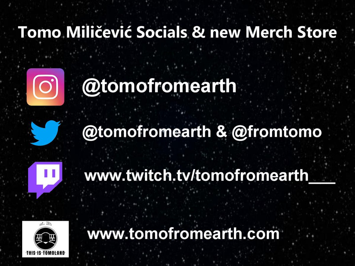 tomostwitches's tweet photo. Keep up to date with all news from Tomo Milicevic by visiting his social media channels &amp; join him on #twitch for all upcoming streams!

Tomo also has a brand new merch store!! Pop by the website listed above to check out all @tomofromearth merch lines! #Merch #socialmedia #news https://t.co/ELug2Tm3hz