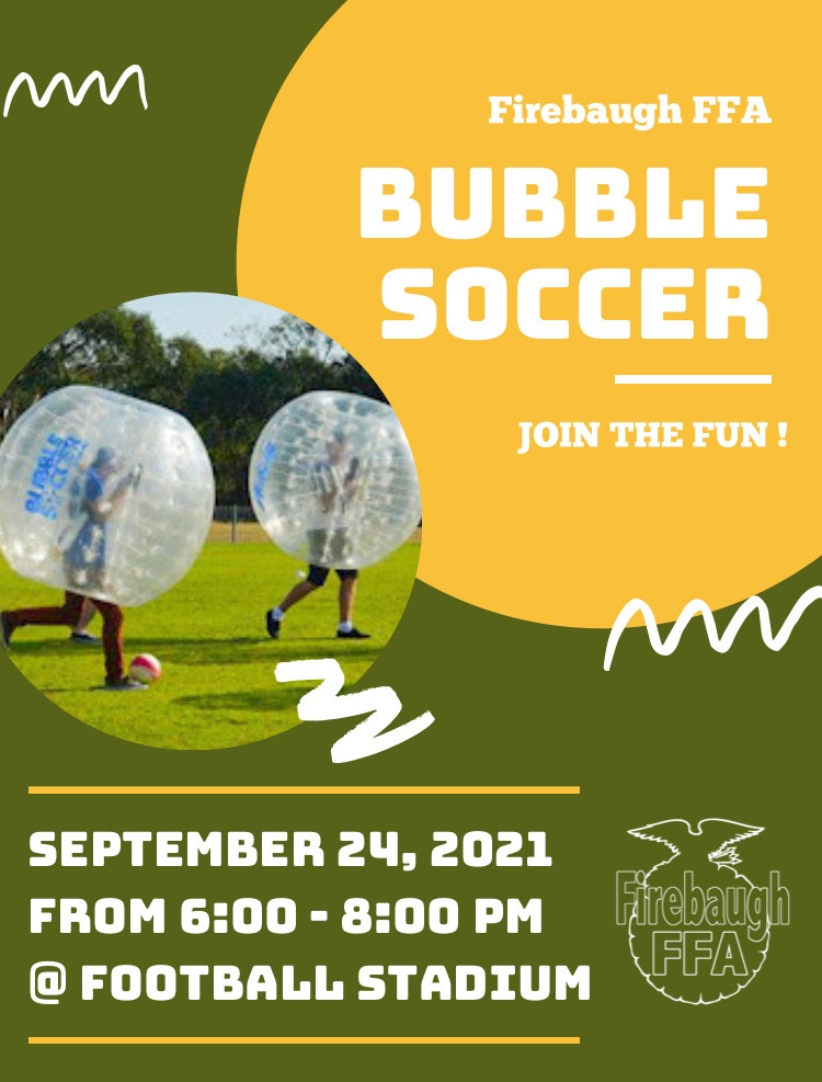 FirebaughFFA's tweet photo. Nachos and hot Cheetos with cheese will be available for all attending tomorrow’s Bubble Soccer meeting! Excited to see you all there! https://t.co/mWeLOG48wa