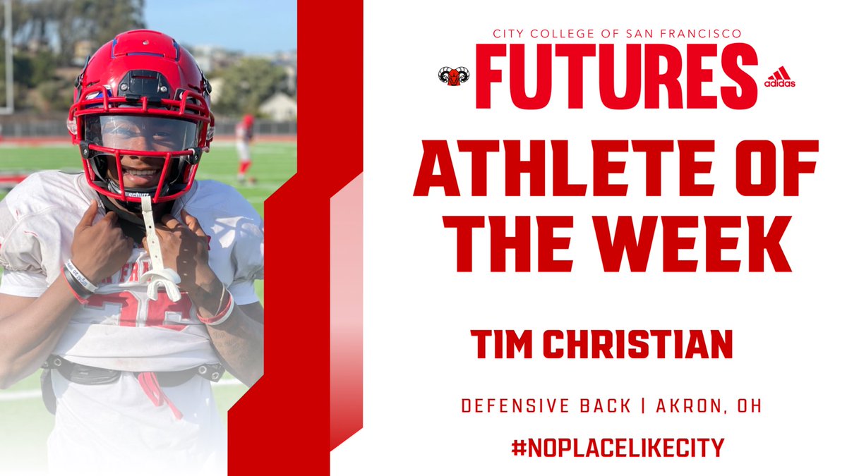 Futures Player Of The Week 

Defensive Back | Tim Christian 
#NoPlaceLikeCity | 🐏