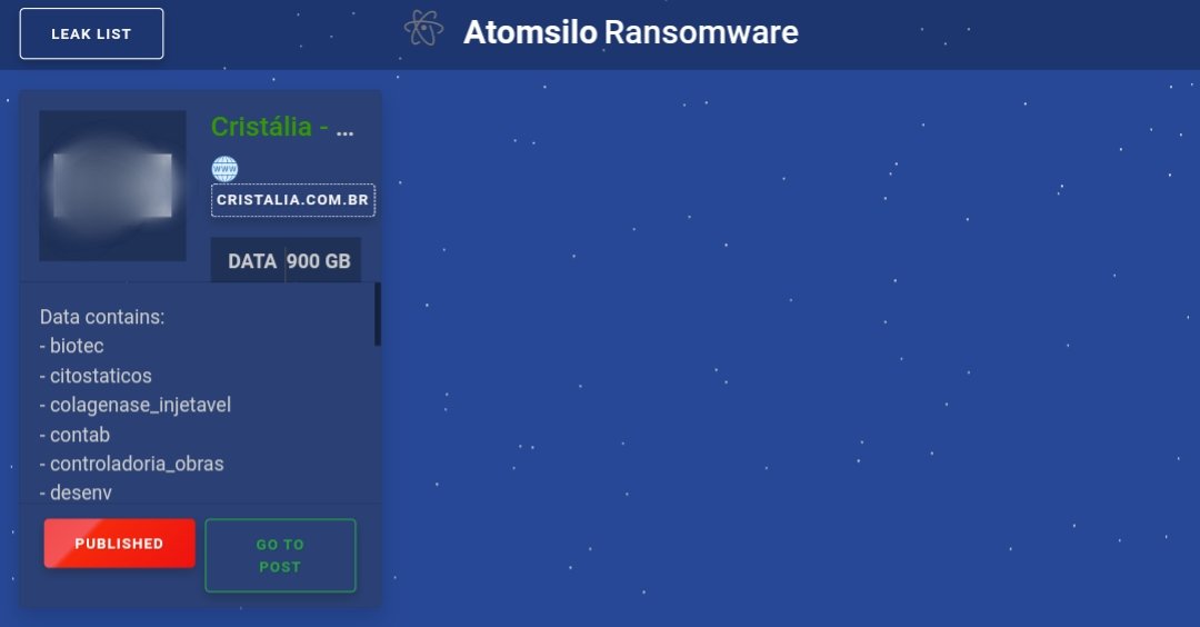 stealthmole_int's tweet photo. AtomSilo, a new ransomware gang, has opened a leak site on the darkweb. https://t.co/zOppW7vQ70