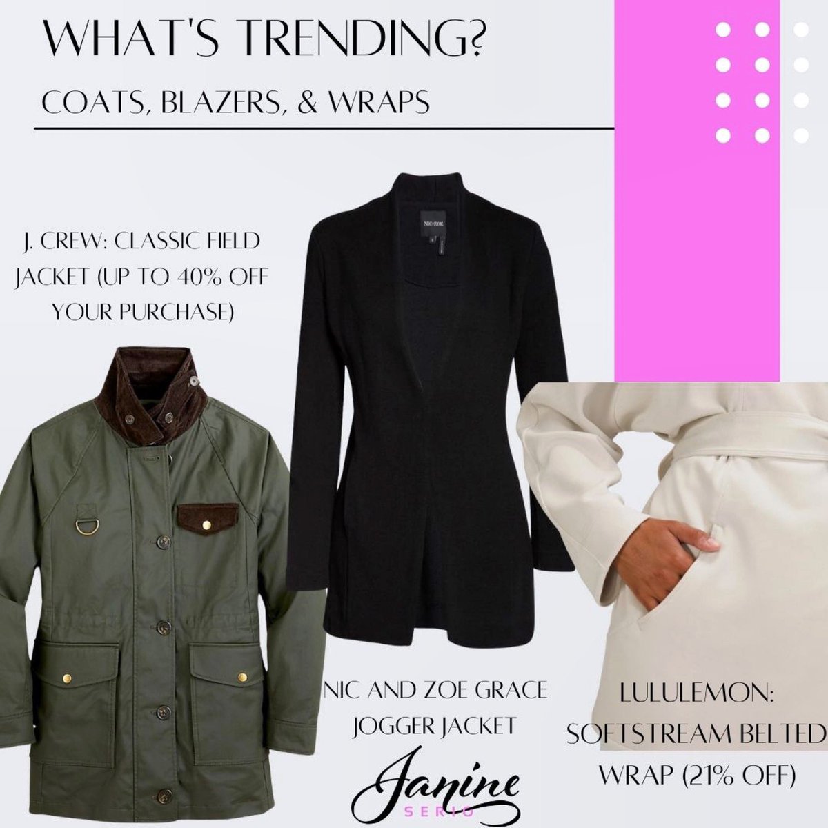 janineserio's tweet photo. 3 different looks, 3 different trends! Perfect for the cooler temps in addition to some great sales! 
Follow my shop on the @shopLTK app to shop this post and get my exclusive app-only content!

#liketkit #LTKstyletip #LTKsalealert #LTKSeasonal
https://t.co/RUt9gZTEik https://t.co/y3fYI5yUQG