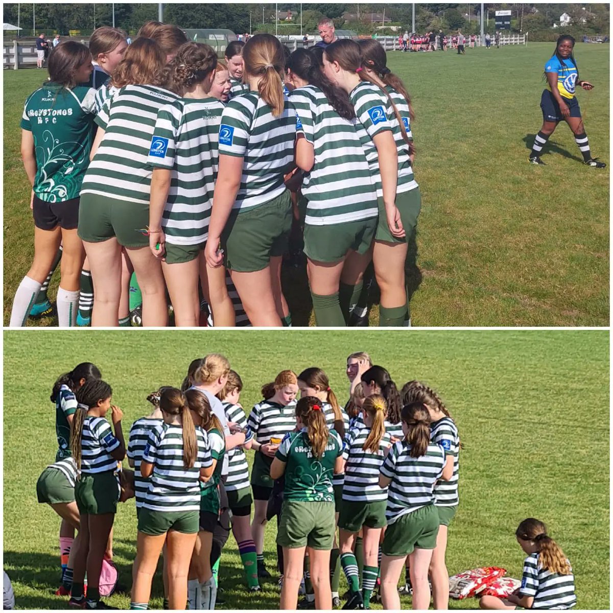 GreystonesRFC's tweet photo. A huge milestone for both #grfcU14sGirls + #grfcU14sBoys teams last w/end experiencing playing @WicklowRFC in full squad+ full pitch games delayed by covid #thefuturesbrightthefuturewearsgreenandwhite #fromminitomighty #FromTheGroundUp https://t.co/saWoDA88dz
