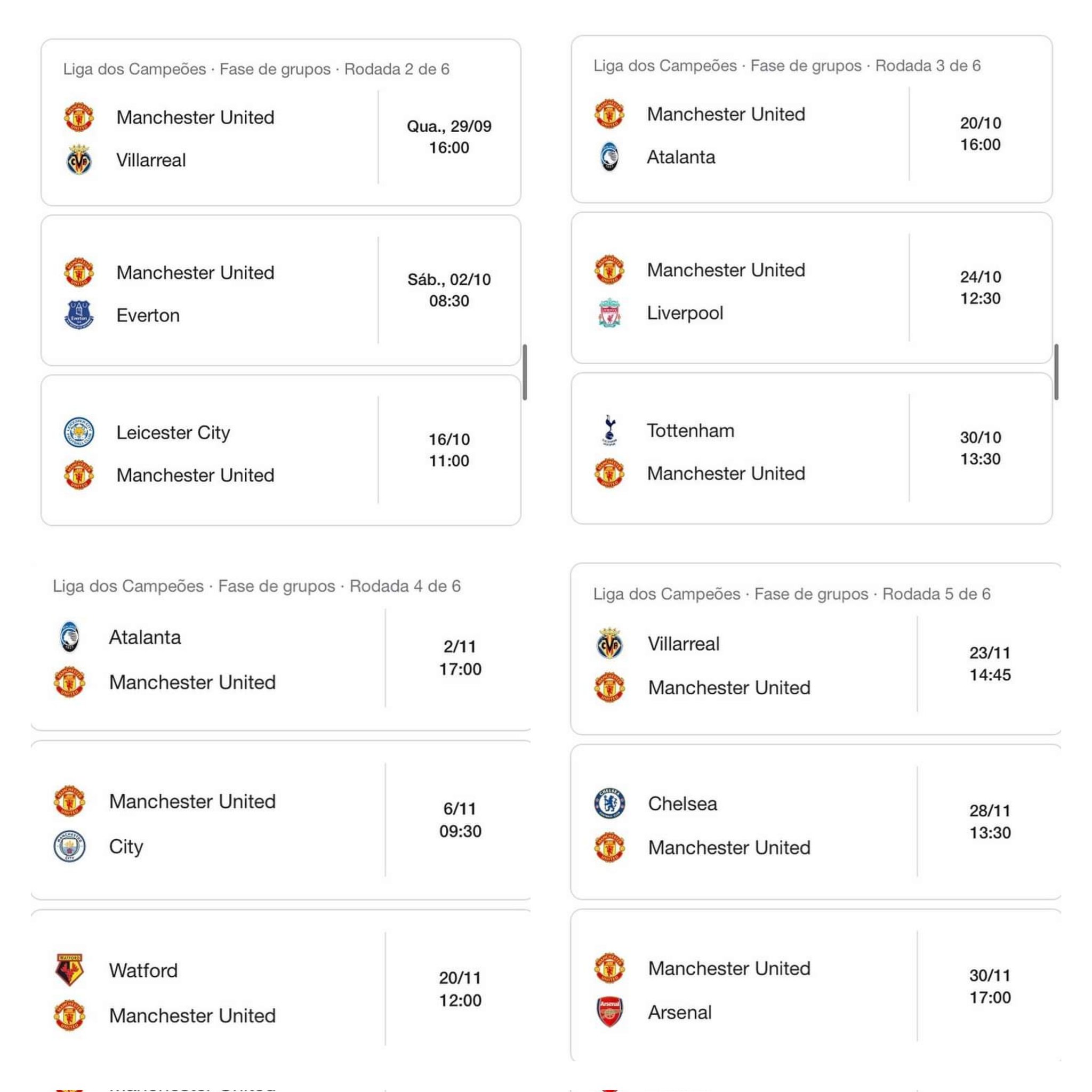 Mundo da Bola on X: Os próximos jogos do Manchester United. Sequência  pesada.  / X