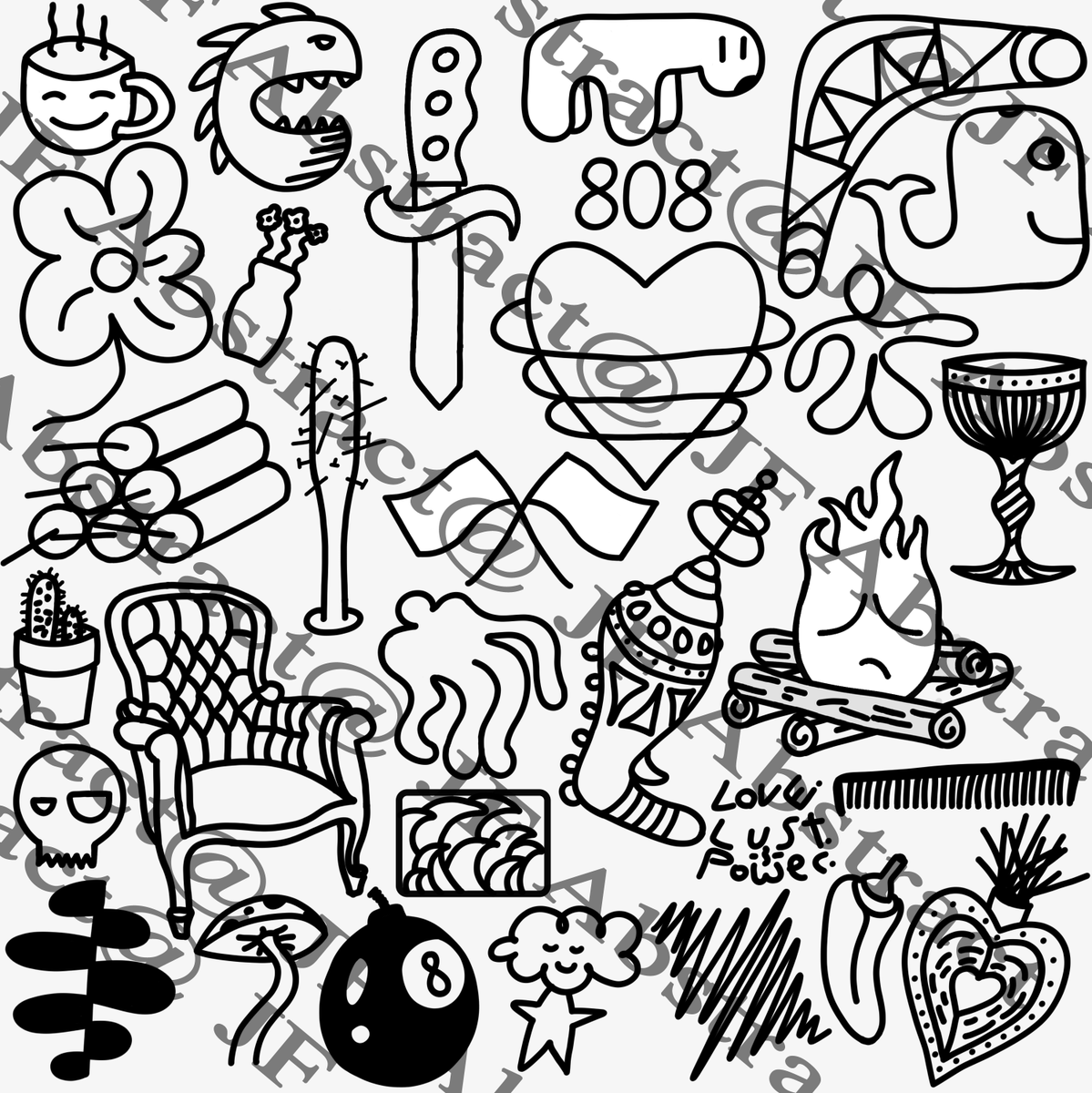 JfAbstract's tweet photo. Tattoo Flash 2 https://t.co/MdRU0NFzTq