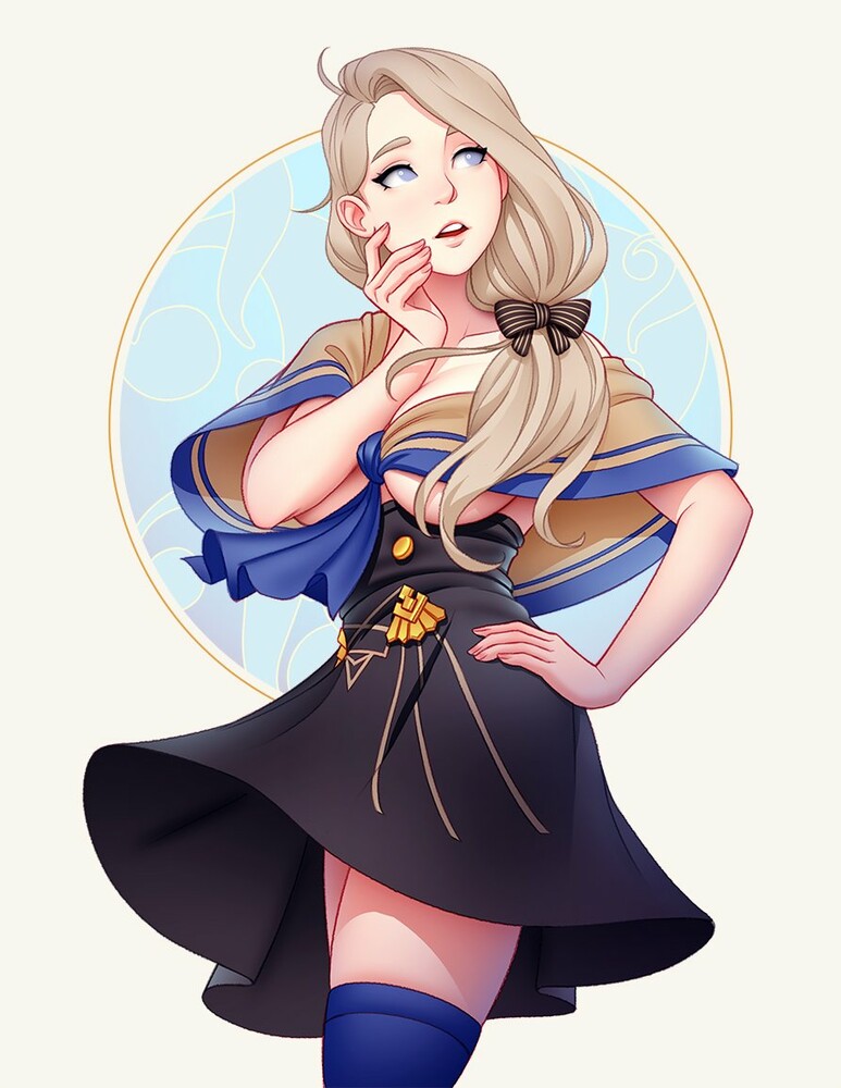 Pray4Pleasure's tweet photo. "Come now professor... it's not as if I forgot my entire outfit! I'm certain that no one will mind if my chest hangs out like such, as you can see my nipples will be covered.. but me losing the top part to my uniform was clearly the goddesses will." https://t.co/EiHuqRCZBH