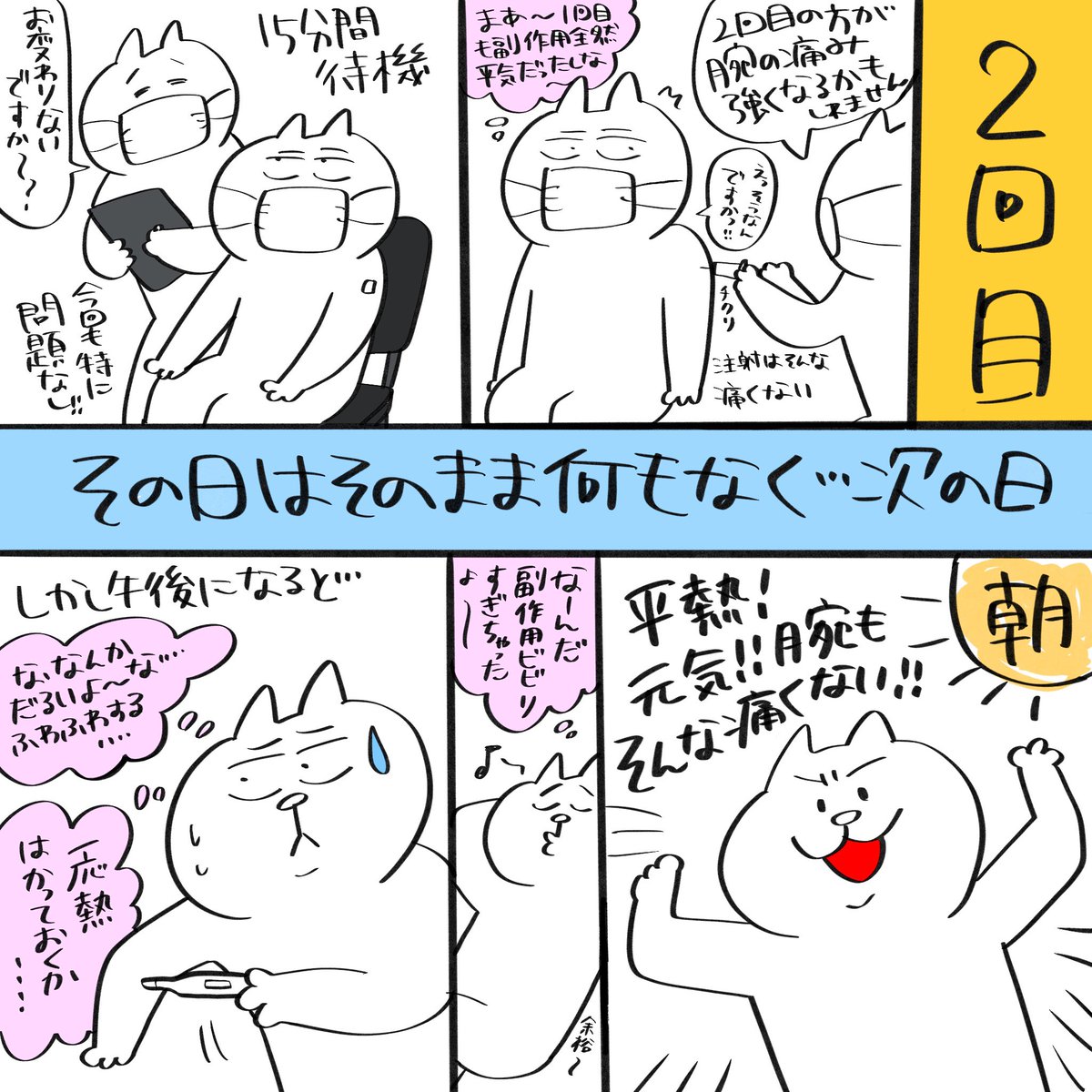 夫婦共々コロナワクチン接種(ファイザー)2回終わりました!あくまで個人の感想ですが比較的副作用は楽な方だったと思います!有益な情報がある訳でもないですが、こんな体験談もあるのか〜と軽く参考にしてもらえたら嬉しいです。