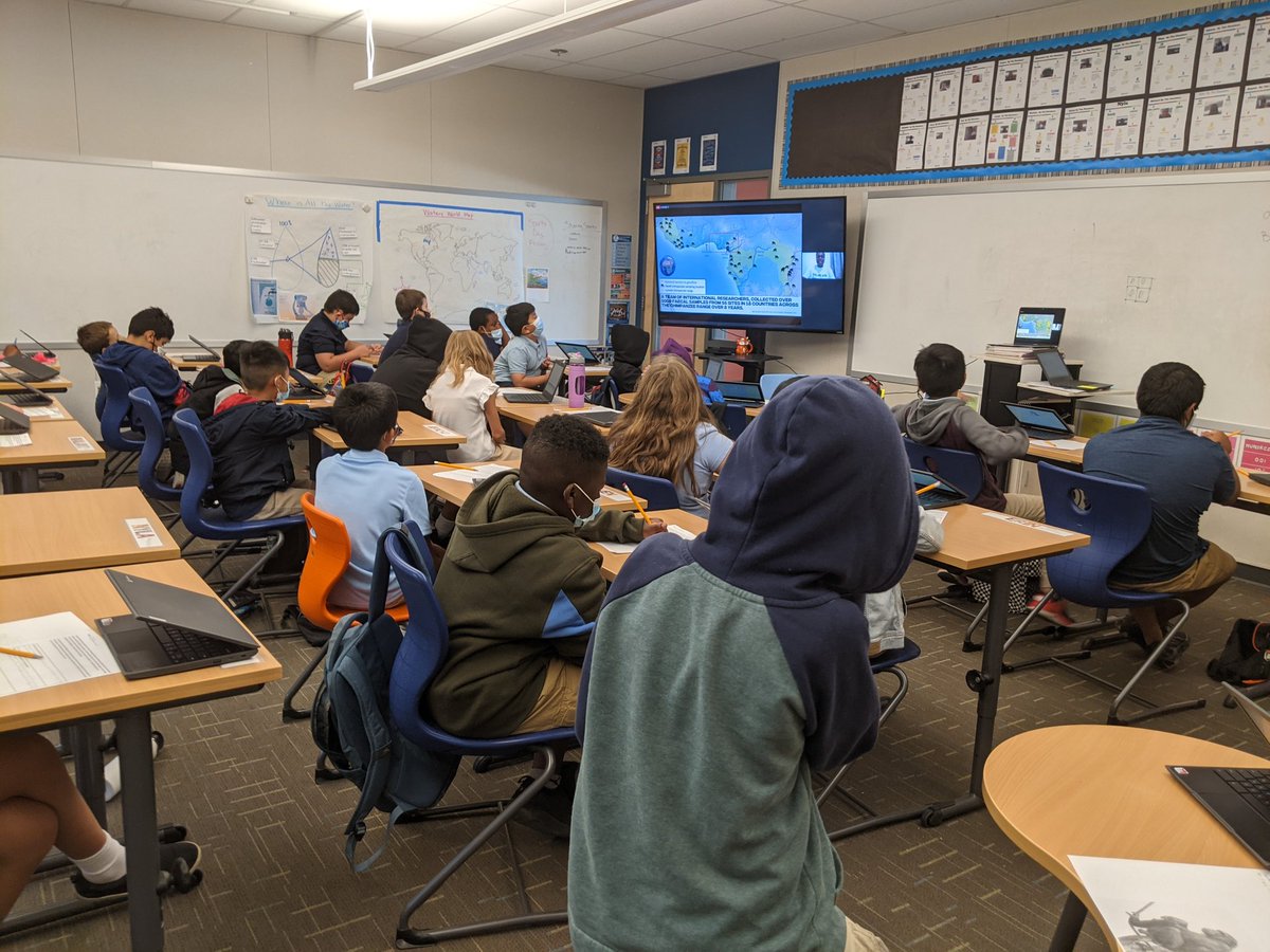 sallyhoyt's tweet photo. @NatGeoEducation Students listening to National Geographic Explorer Rachel Ikemeh talk about chimpanzee conservation. They are fascinated! #ExplorerClassroom #westlakecharter #wcsglobalperspective https://t.co/n4SdX0JWDQ