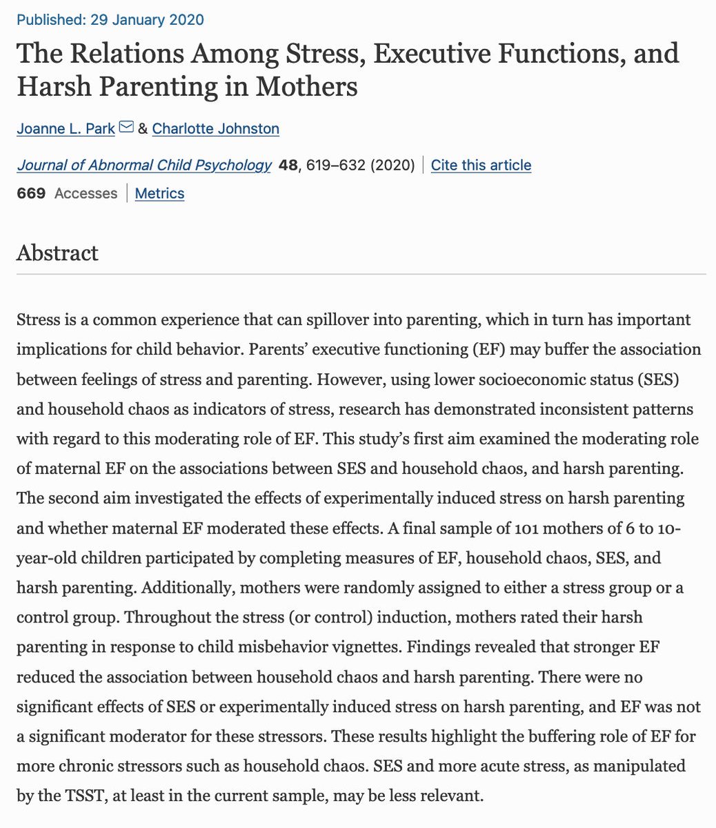 KellyDSchwartz's tweet photo. Final #PostdocAppreciationWeek shoutout to @drjopark. Her recent @APA pub focuses on stress, EF, and parenting, a nod to the research project with PSP families for which she rec'd a @UofCr4kids Postdoctoral Fellowship. Only more good things to come! @UCalgaryEduc @CIPSRT_ICRTSP https://t.co/29dUnKmuru