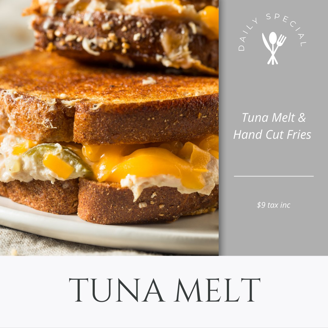 StaggPub's tweet photo. It's #FishFriday and we've got our delicious Tuna Melt with fresh Hand Cut Fries on special today. $9 tax inc while supplies last.
.
#staggerspub #downtowondartmouth #dartmouthns #dartmouthrestaurants #halifaxrestaurants #halifaxbars #halifaxpub #dailyspecial #lunchspecial https://t.co/3mD2s9jG5S