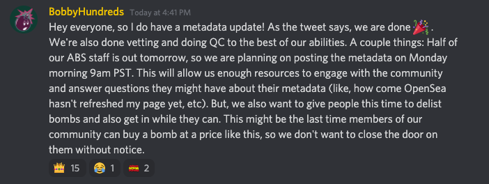 AdamBombSquad's tweet photo. 💥 Official "WEN METADATA" Update 💥 https://t.co/ilSOHMlom9