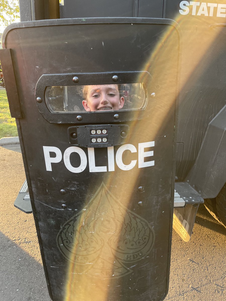 Several of our <a href="/kshighwaypatrol/">KS Highway Patrol</a> Troopers are out in McPherson for First Responders Night in McPherson. 

Great job Malo, Rust and Fleming!