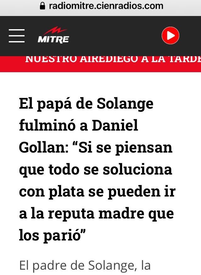 Alguien tenía que decirlo. Quién mejor que el papá de Solange?