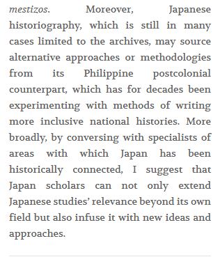 NVJSjournal's tweet photo. Our first discussion paper is "Reorienting Japanese Studies with Views from the Nan’yō" by Maria Cynthia Barriga of Waseda University. @jajabarriga is a Philippine historian who came to Japanese studies through researching the locals of Davao...(cont'd)
https://t.co/SntCNBU32X https://t.co/jYu3GqH1uD