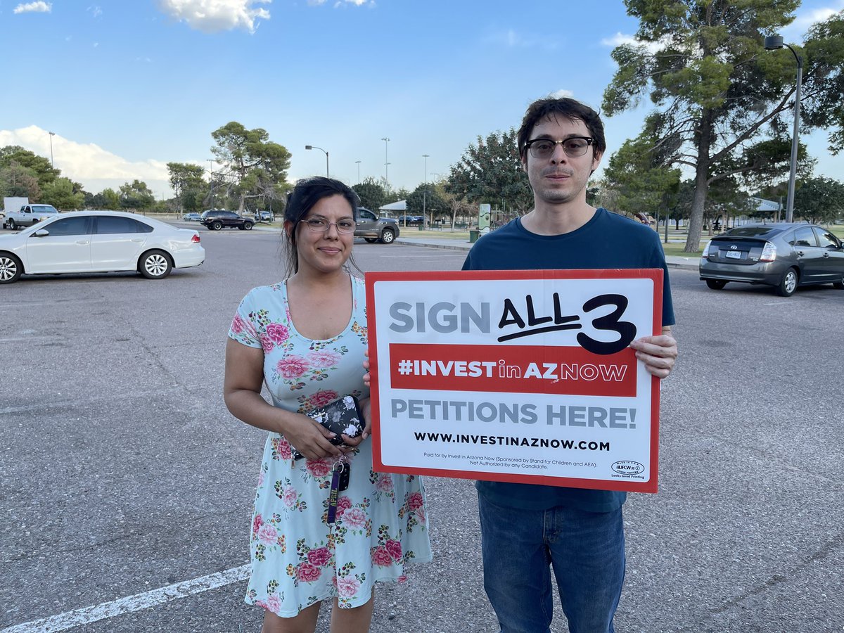 gfmonsalvo's tweet photo. April and Ramon came down after work to protect education funding. The time is now! #InvestInAzNow https://t.co/JWaLRrhail