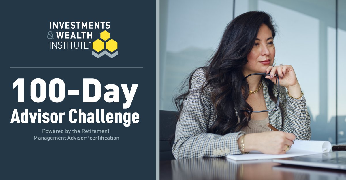 Last chance for 2021! Get your RMA® designation in time for 2022.

Apply by October 25th to qualify for the winter 100-Day Advisor Challenge. 
hubs.li/H0Y1fMD0

#100dayadvisorchallenge #retirementmanagement #retirementadvisors #retirementplanningservices