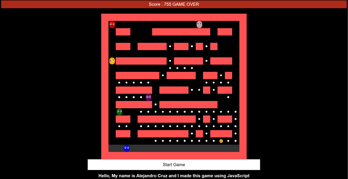 tlaloky's tweet photo. Another project finished!

Pacman using nothing but JavaScript! #gamedev #webdev #programmer #javascript #javascriptdeveloper 

https://t.co/Jt0xQZoDsq https://t.co/YWadHp4Ww4