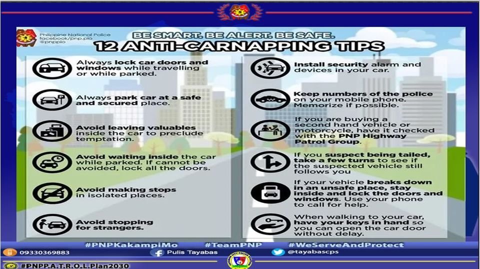 tayabasin1's tweet photo. #AntiCarnappingTips
#IntensifiedCleanlinessPolicyinCommunity
#CPNPGeneralEleazar
#CPNPGuillermoEleazar
#TeamEli: Effective Leadership with Integrity
#TeamEC: Engaging our Community
#TeamPROCALABARZON
#PulisNgPilipino
#ArangkadaPulisCALABARZON
#ToServeandProtect
#PulisMagiting https://t.co/4bWZTpJ4LM