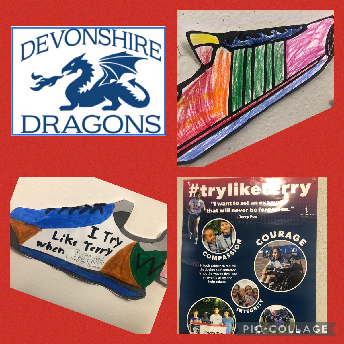 Tomorrow Devonshire will run/walk to keep Terry Fox’s dream alive. Wear red to celebrate our national hero!#tryliketerry