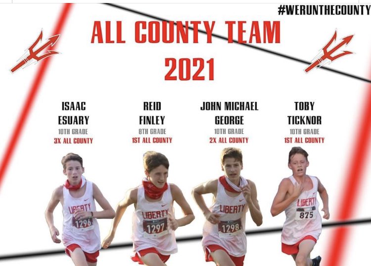 RDBoosterClub's tweet photo. Congratulations to our All-County Runners Isaac, Toby, Reid, and John Michael! #WeRunTheCounty https://t.co/nHUsl8U5F0