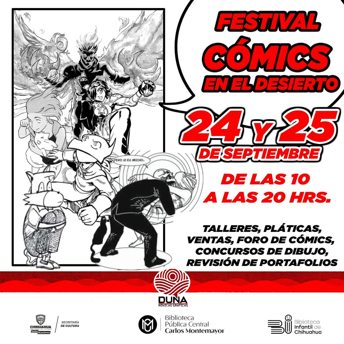 SaetaEstudio's tweet photo. ¡Este fin de semana sale la Colección Duna, con nuevas publicaciones de varios artistas de #SaetaEstudio! Disfruta gratis la presentación y talleres en la Biblioteca Pública Central "Carlos Montemayor", en #Chihuahua #Mexico.
(Inscríbete a los talleres en https://t.co/AVPIXu8ott) https://t.co/031QzdBiov