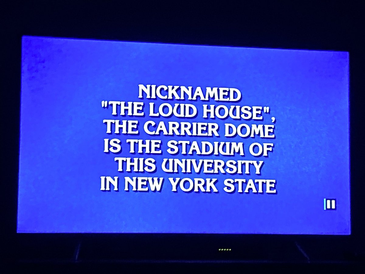 SUAlums's tweet photo. Who else turned on @Jeopardy and saw the following clue tonight? When you know, you know! 🍊 https://t.co/CNDqf3oBeF