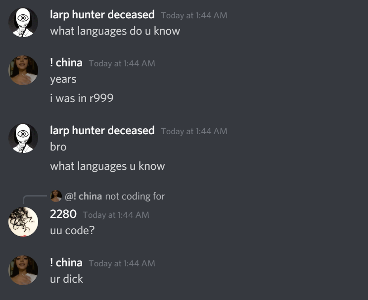 wehatelarps's tweet photo. why are you larping coding? your SO CRINGE https://t.co/SM6K8MFUIW