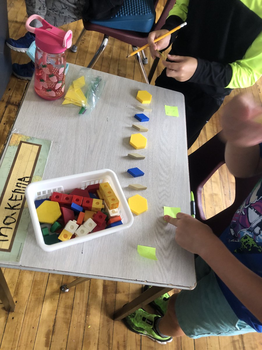 MsEccles's tweet image. Today we made patterns. Then we moved around the room leaving our rule guesses on sticky notes. The kids were engaged and thinking critically! @PisekKelly @BradMayhew5 @dsbn @powthorold @PoWThoroldPS @TeatherBoard @mallorymilton #mathteaching #gradetwomath