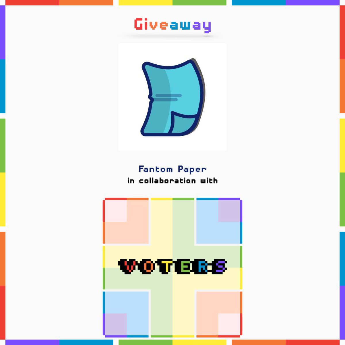 FantomPaper's tweet image. GIVEAWAY ALERT :

In collaboration with Voters, we will be giving away 1 Voters NFT, rules:

1. Like, Retweet and follow @VotersNFT and @FantomPaper
2. Tag 3 friends
3. Join the discord, comment ID below:
discord.gg/HSjJUhy9qR
discord.gg/GpKdgfcfwH

Results in 72 hours