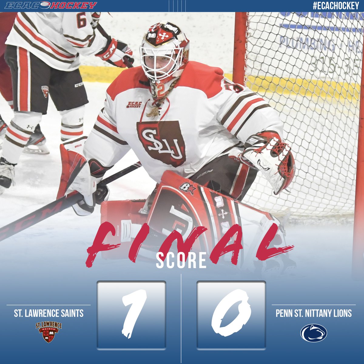 FINAL.

<a href="/SLU_whockey/">St. Lawrence Women's Hockey</a> starts it's season with a big W at No. 9/10 Penn State. 

Reigning <a href="/MACGoaltending/">Bryan McDonald</a> Goalie of the Year Lucy Morgan had 22 saves in her fifth career shutout. Hillary Sterling with the lone goal in the game - her first career tally 💪