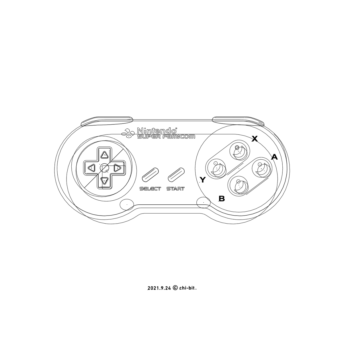 chi_bit_'s tweet photo. タイムリミット来たので放出。
スーパーファミコンのコントローラーをトレース。 #iilustrator https://t.co/Edm4OYOR2N